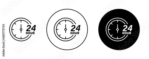 Twenty four hours icons set. vector illustration