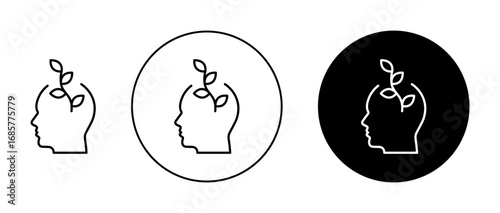 Think green icons set. vector illustration