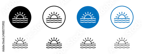 Sunrise icons set. vector illustration