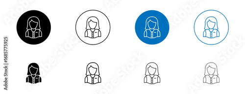 Student Girl icons set. vector illustration