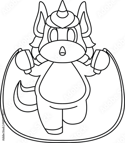 Unicorn Skipping rope Jump rope Animal Vector Graphi Art Illustration