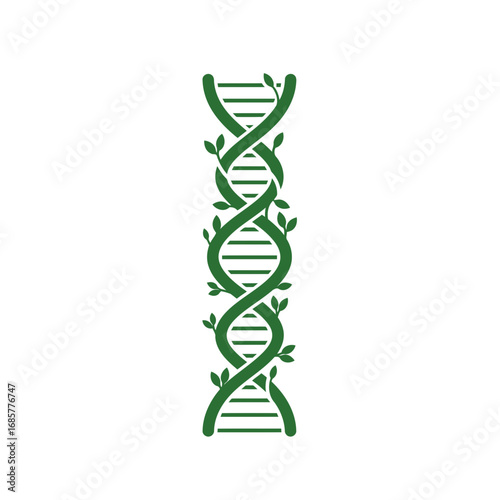 Botanical DNA structure illustrating the intertwined relationship of genetics and nature