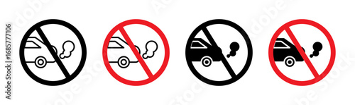 No exhaust gases sign set. vector illustration