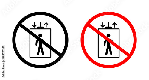 No elevator sign set. vector illustration