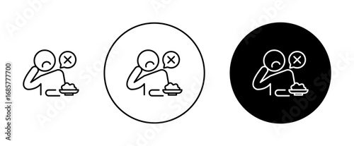 Lack of appetite icons set. vector illustration