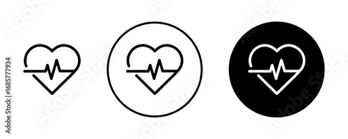Heartbeat icons set. vector illustration