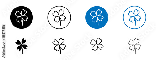 Four leaf clover icons set. vector illustration