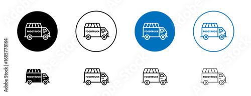 Food truck icons set. vector illustration