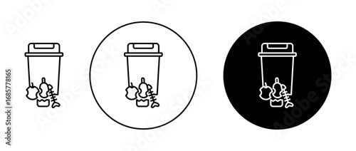 Food waste icons set. vector illustration