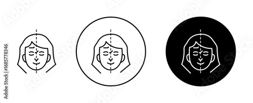 Facelifting procedure icons set. vector illustration