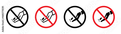 Do not feed the animals sign set. vector illustration