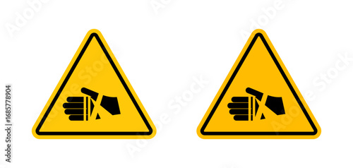 Chemical burns hazard signs set. vector illustration