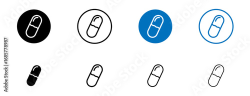 Capsule icons set. vector illustration