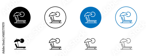 Beach chair icons set. vector illustration