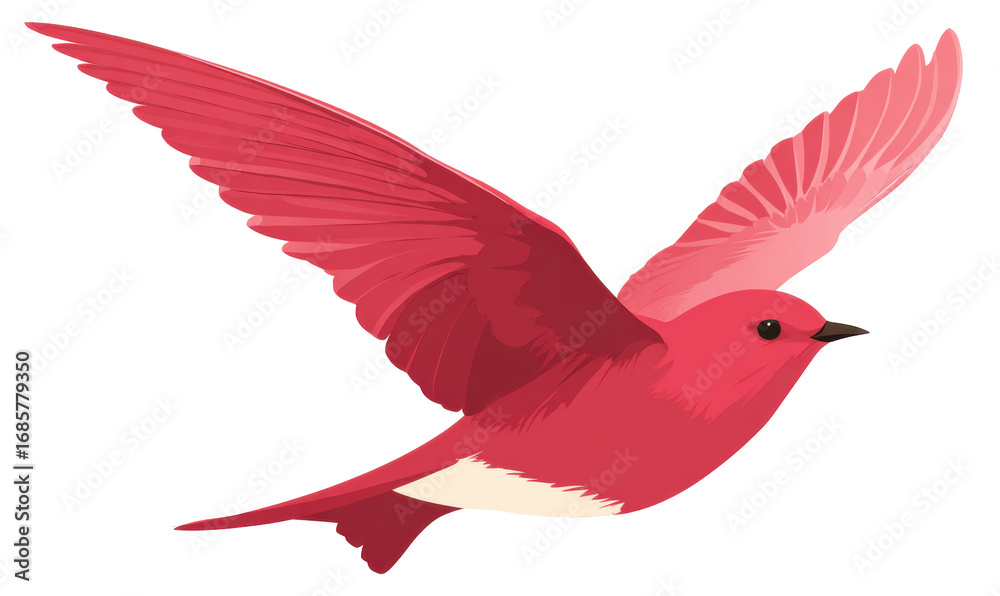 Obraz premium A vibrant pink bird in flight