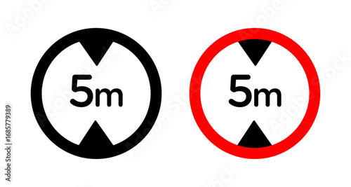 5 meter signs set. vector illustration