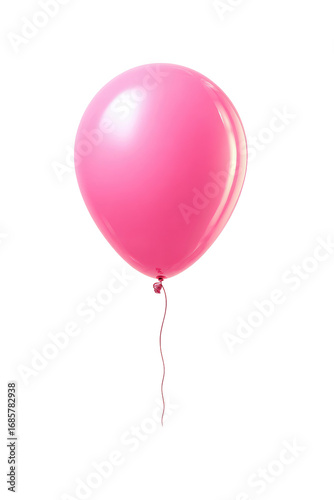 Pink balloon, smooth, glossy surface,?red string