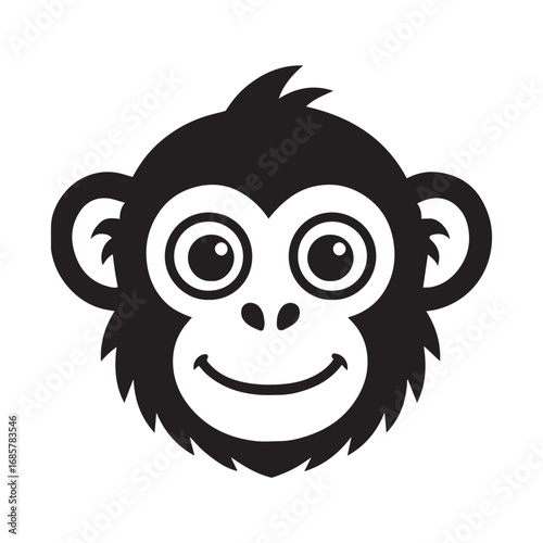 Adorable monkey face illustration primate animal