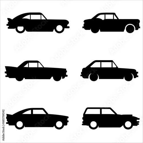 Car silhouette collection vector design for automotive artwork poster t shirt and digital us