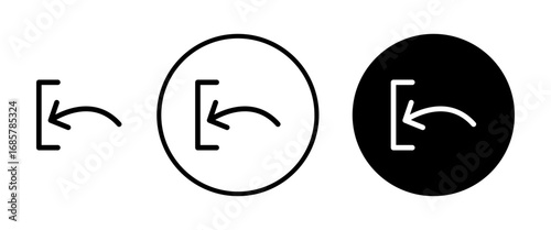 Left Arrow icons set in black and blue colors on white background
