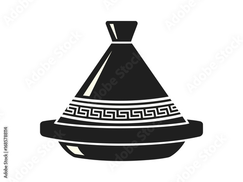 Black silhouette of a traditional moroccan tagine cooking pot