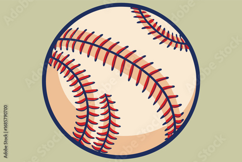 Baseball with red stitching on a light green background