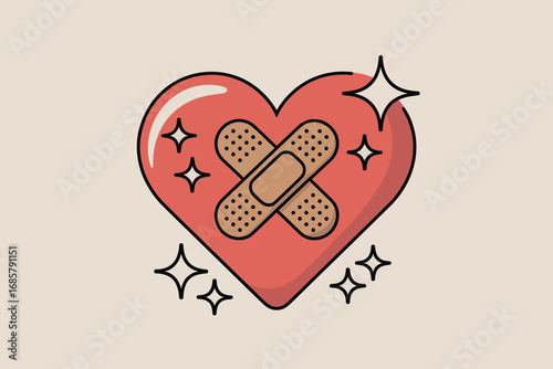 Heart love broken bandaid healing mending care health hurt pain sad feeling hope