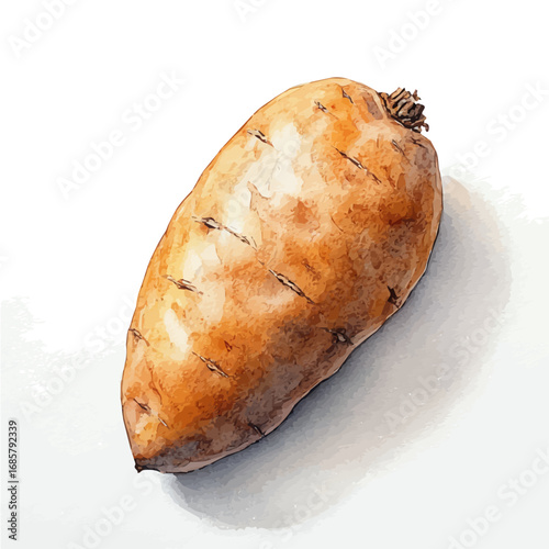 watercolor of Sweet Potato, vector, isolated on a white background.