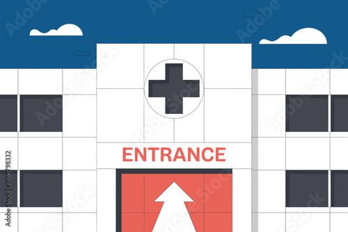 Hospital building entrance healthcare medical clinic architecture emergency health