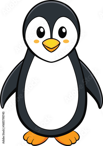 Cute Cartoon Penguin Standing bird animal