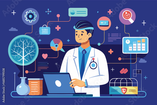 Healthcare professional using technology in a modern clinic setting for patient care improvement