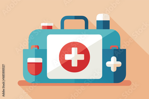 Medical kit with various supplies for health care needs
