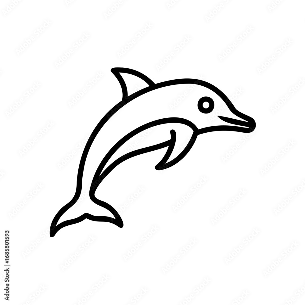 Fototapeta premium Dolphin Isolated On White Background