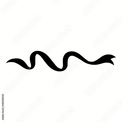Vector art of elegant black ribbon, a symbol of sophistication and classic design element for various applications