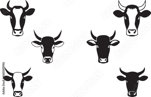 Cow Vector set of  skull silhouettes
