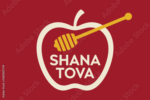 Shana tova rosh hashanah jewish new year apple honey holiday celebration greeting