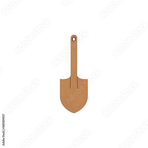 Small Brown Shovel: Gardening Tool Illustration, Perfect for Landscaping, Construction, or Farm Icons