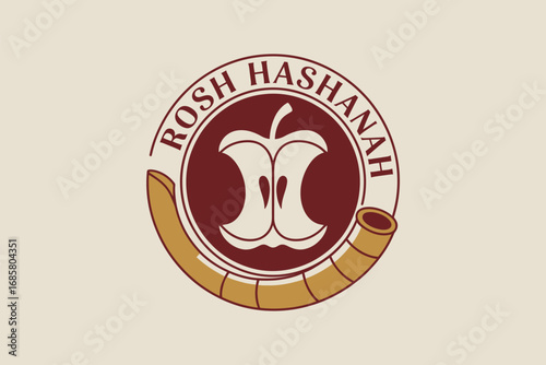 Rosh hashanah jewish new year apple shofar holiday celebration tradition religion
