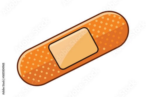 Bandage in bright orange color with polka dots used for minor injuries and cut protection