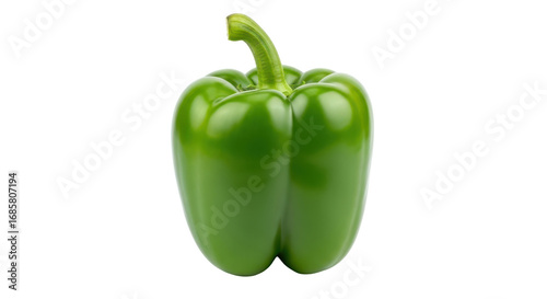 Isolated Green bell pepper still life photo, fresh vegetable for cooking and salad