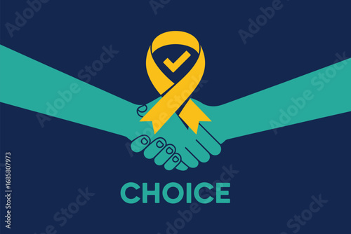 Choice hands ribbon awareness support partnership collaboration hope help care
