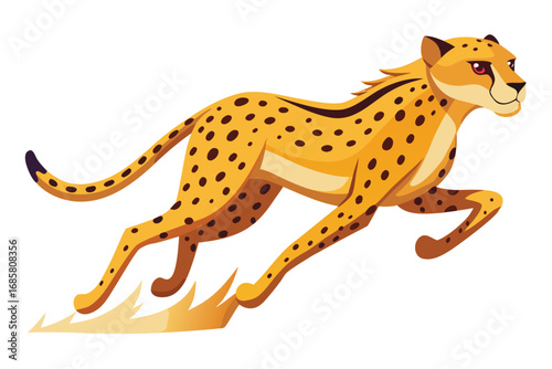 Cheetah sprinting across open grassland in pursuit of its prey during daylight hours
