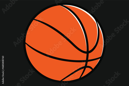 Skillful play with orange basketball on the court during a summer afternoon game