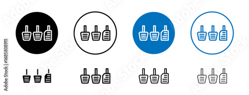 car pedal icons set in black and blue colors on white background