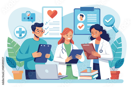 Medical professionals collaborating in a healthcare setting to improve patient care