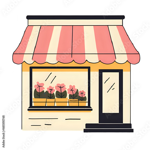 Charming Small Business Shop Illustration: Perfect for Branding & Marketing