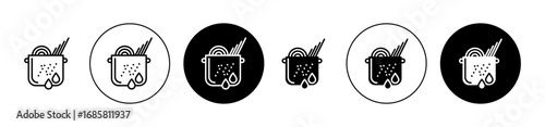 Cooking pasta icons set in black and blue colors on white background