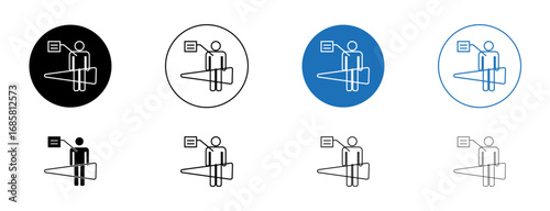 Body scan icons set in black and blue colors on white background