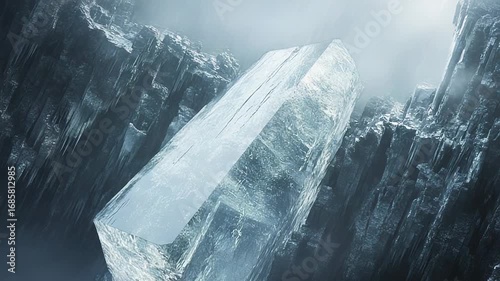 Kryptonite crystal emerging from krypton cliffs, kryptonite crystal is emerging from krypton cliffs, creating a breathtaking and otherworldly scene