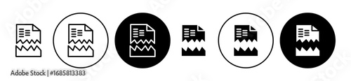 Corrupted file icons set in black and blue colors on white background